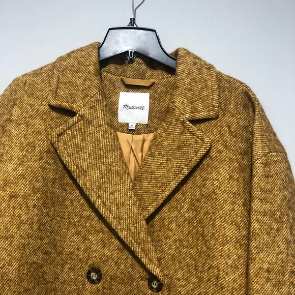 NEW Madewell Averdon Bouclé Coat in Mustard size XL $298 - Picture 5 of 8